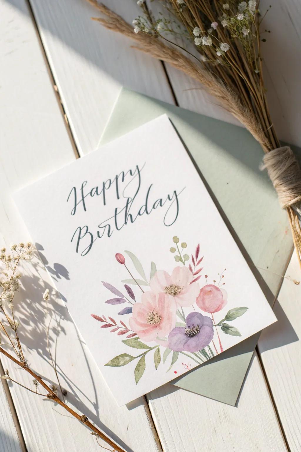 Embrace your creativity with a watercolor birthday card—where simplicity meets artistry.