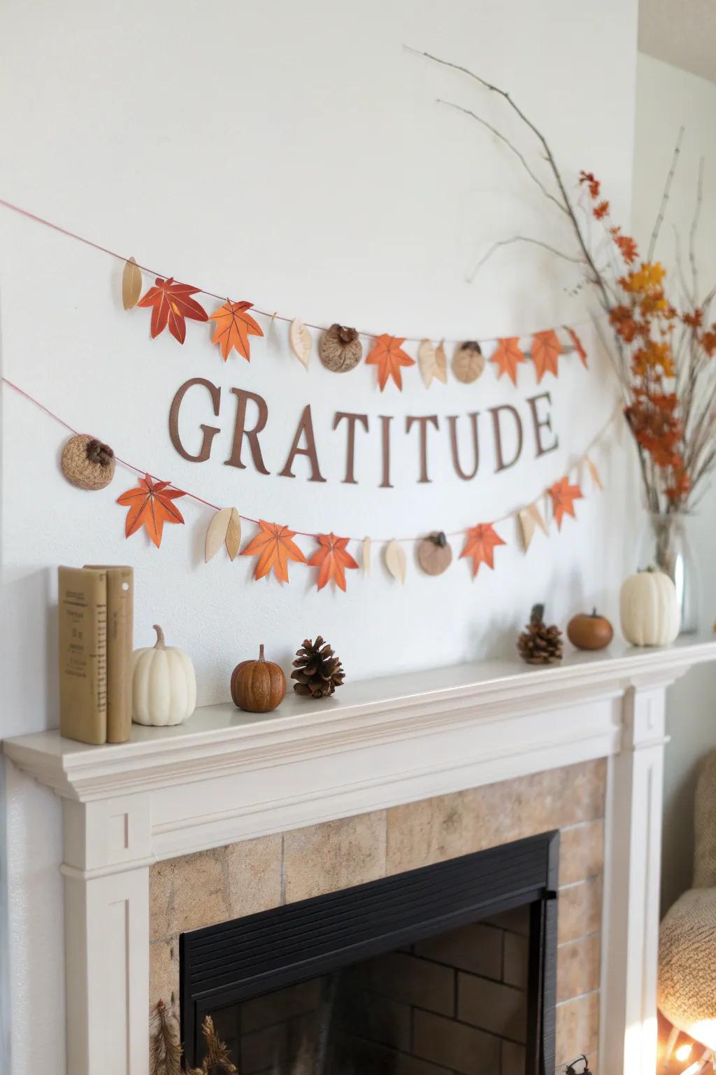 Celebrate the season of thankfulness with a beautifully crafted gratitude banner that captures the essence of autumn simplicity.