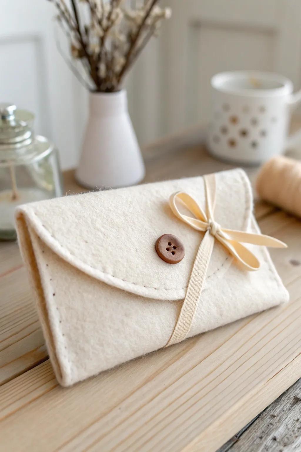 Add a touch of handmade charm to your gift with these cozy DIY felt pouches! ✨🧵