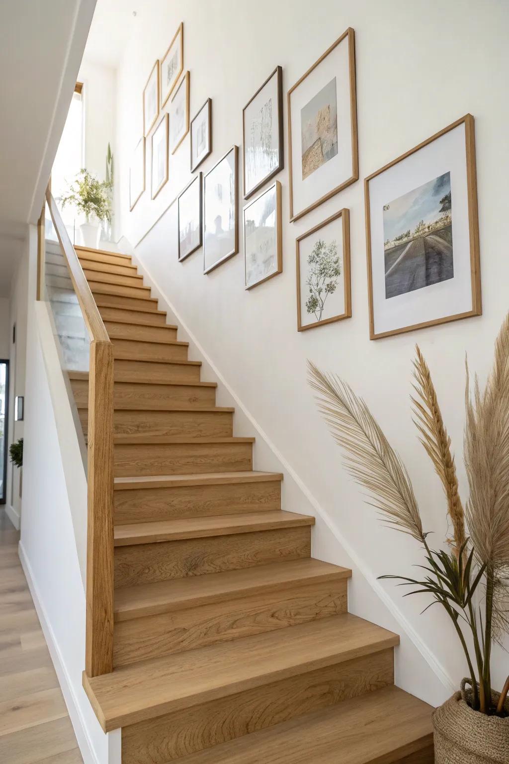 A stairway gallery wall starts with one beautiful frame—then climbs step by step with you.