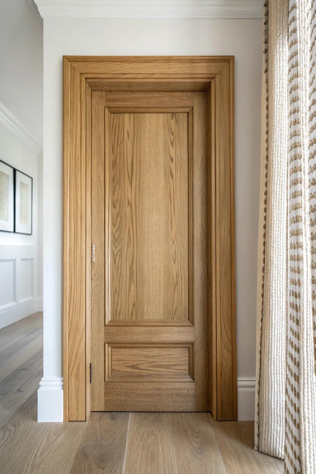Chunky colonial door casing with backband—simple, warm, and instantly more finished.