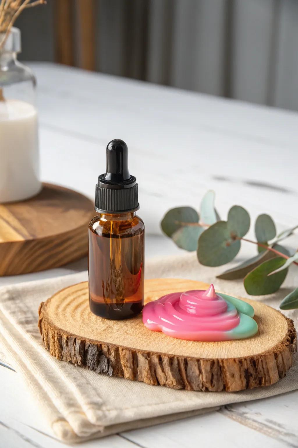 Elevate your slime game with a touch of essential oils for an aromatic, sensory delight.