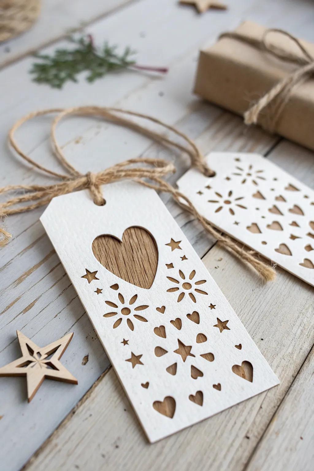 Transform old greeting cards into unique, handcrafted gift tags for a personal and eco-friendly touch.