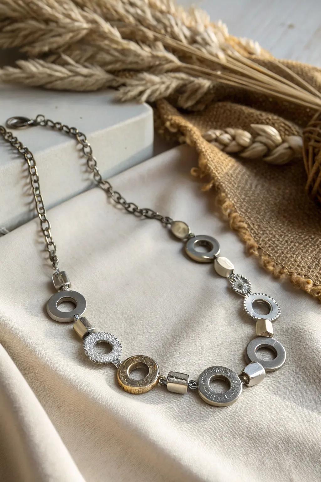 Transforming everyday hardware into stunning minimalist jewelry—where elegance meets ingenuity.