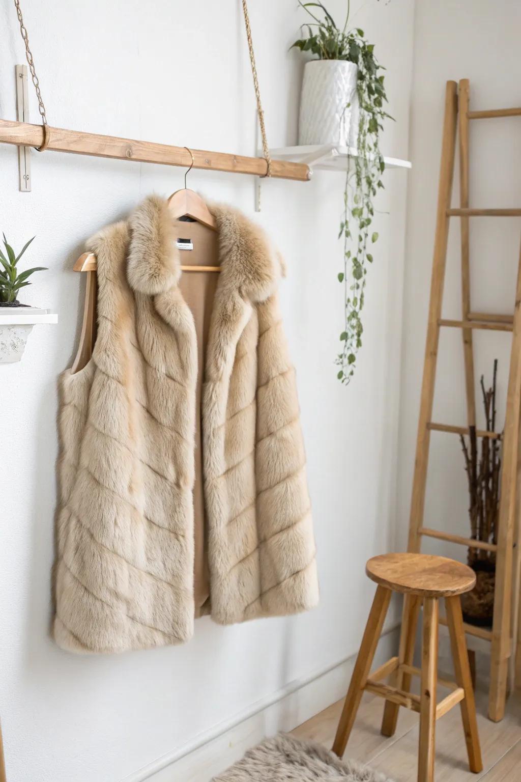 Transform your old fur coat into a chic vest - the perfect blend of warmth and style for the cooler months.