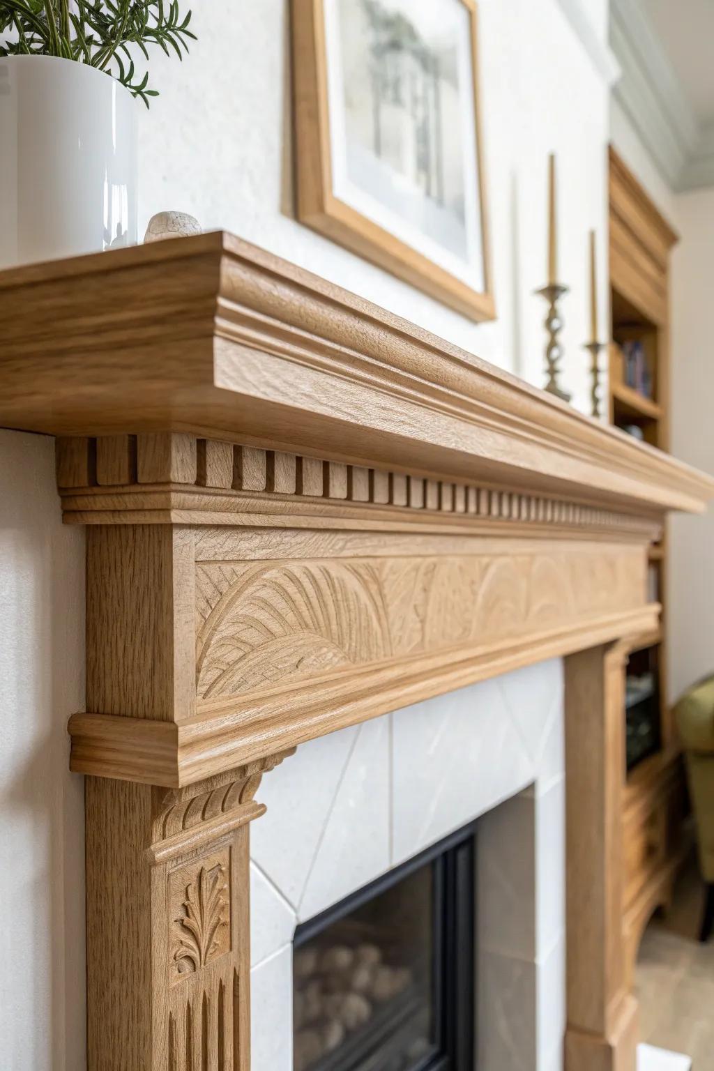 Dentil molding adds instant historic charm—clean, classic detail that elevates a simple mantel.