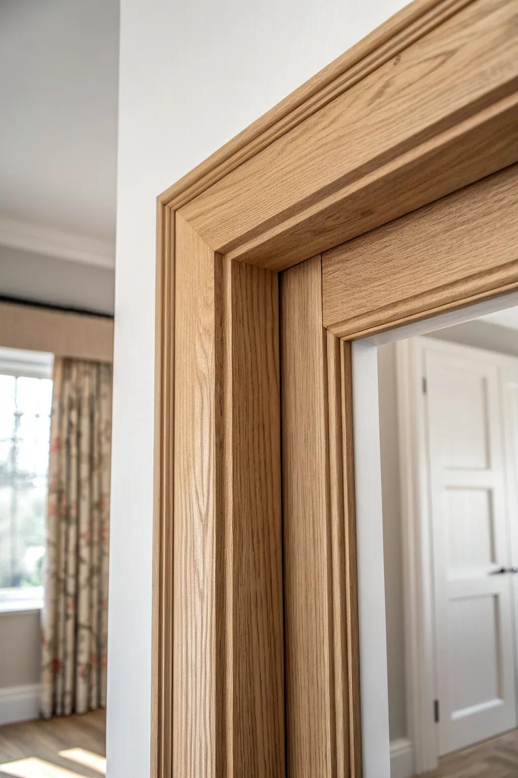 Chunky casing + clean backband trim: instant old-house character, still modern and minimal.