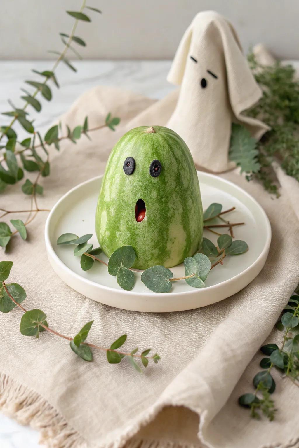 Boo-tifully crafted watermelon ghosts bring a playful touch to your Halloween decor with a minimalist twist!