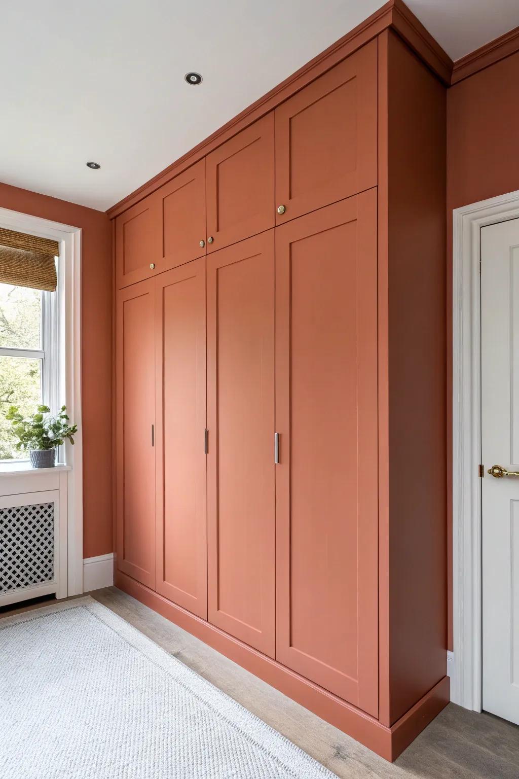 Paint alcove built-ins the same as your walls and the wardrobe melts into the architecture.