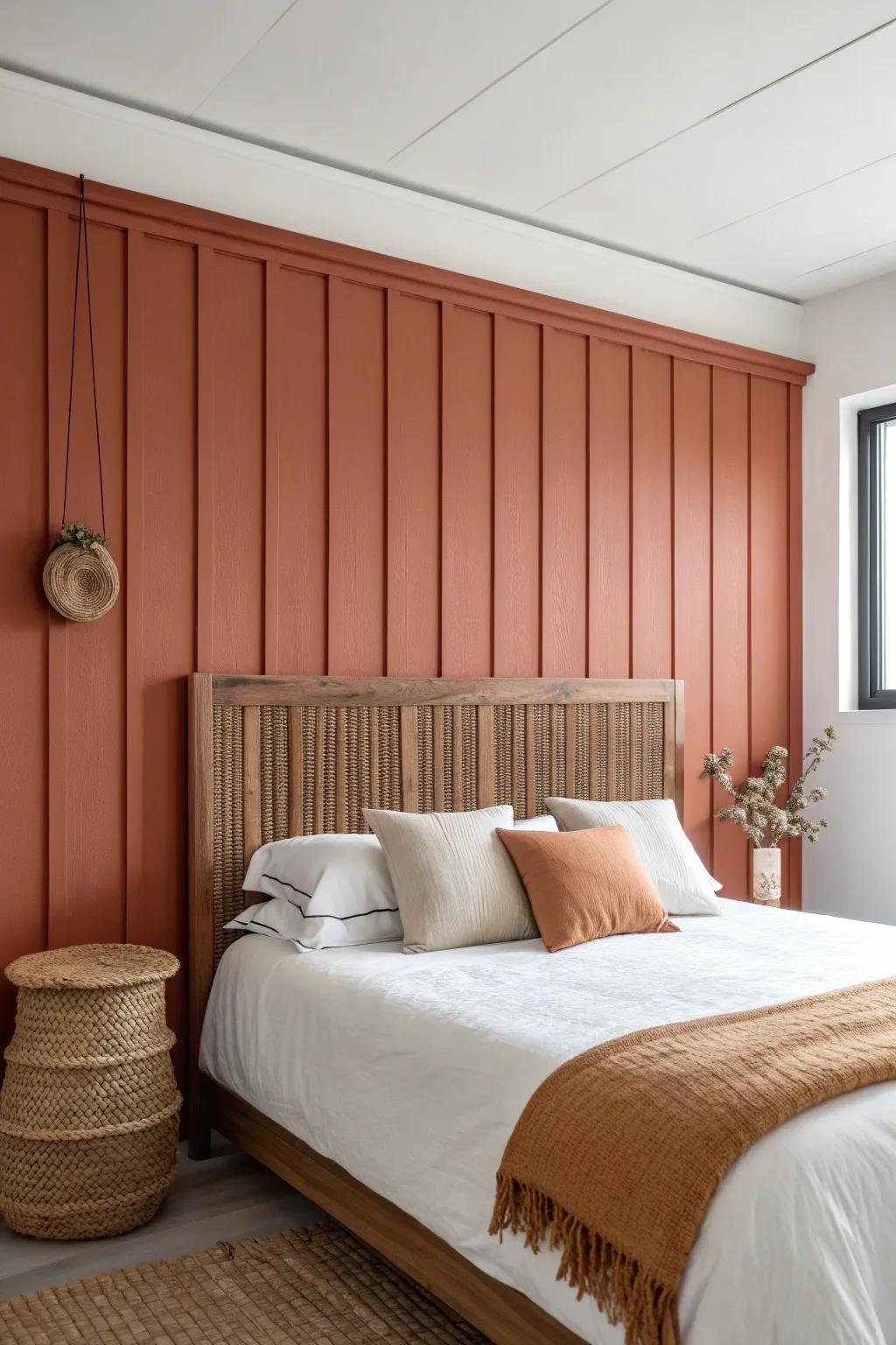 Painted vertical board-and-batten headboard: a farmhouse weekend build that looks custom.