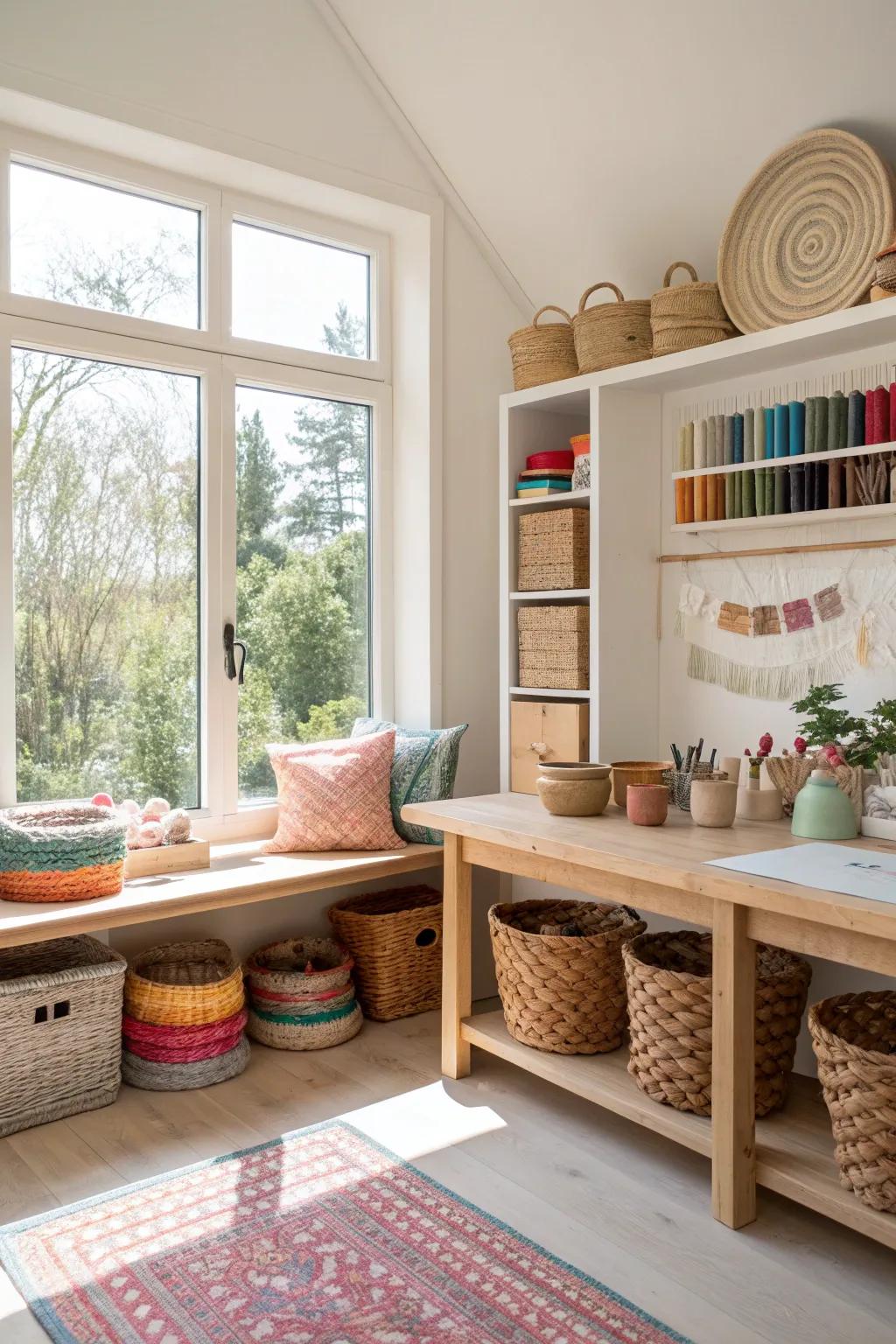 Let the sunshine in and inspire your creativity! 🌞✨ #CraftRoomGoals #ScandiBohoStyle