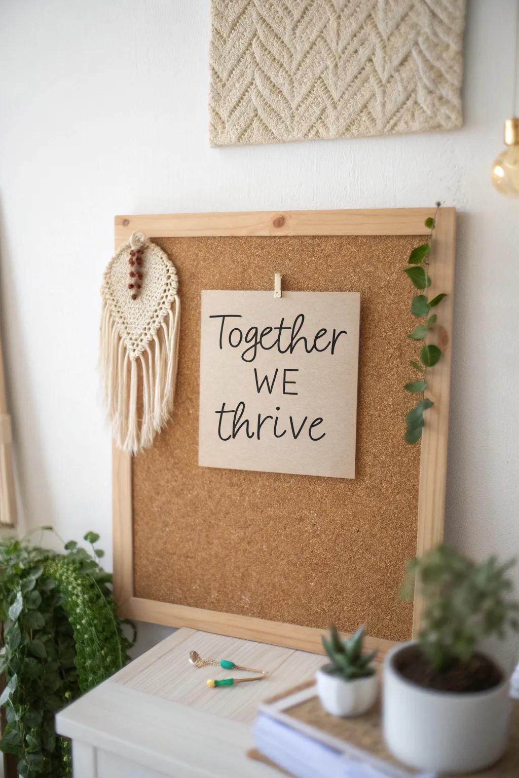 Find inspiration and positivity in simplicity: 'Together We Thrive'.