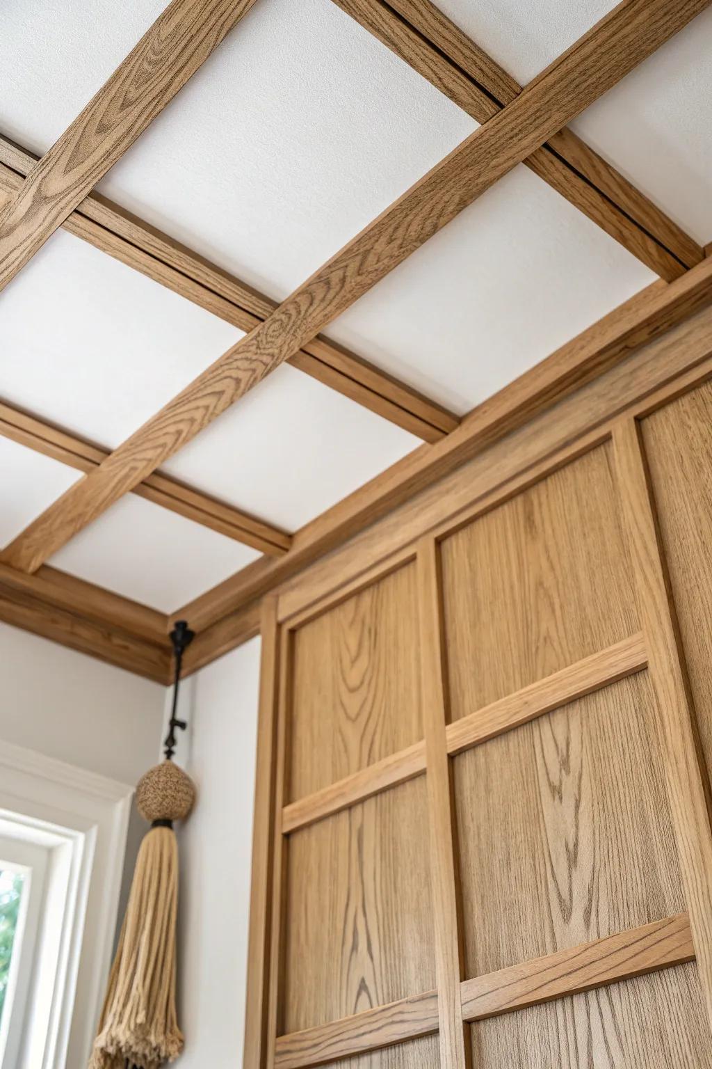 Picture-frame perimeter with an inner grid—clean lines, hides wavy edges, feels custom.