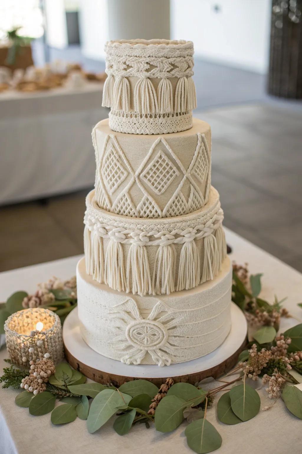 Elevate your baby shower with this stunning macramé diaper cake—where boho meets Scandinavian elegance.