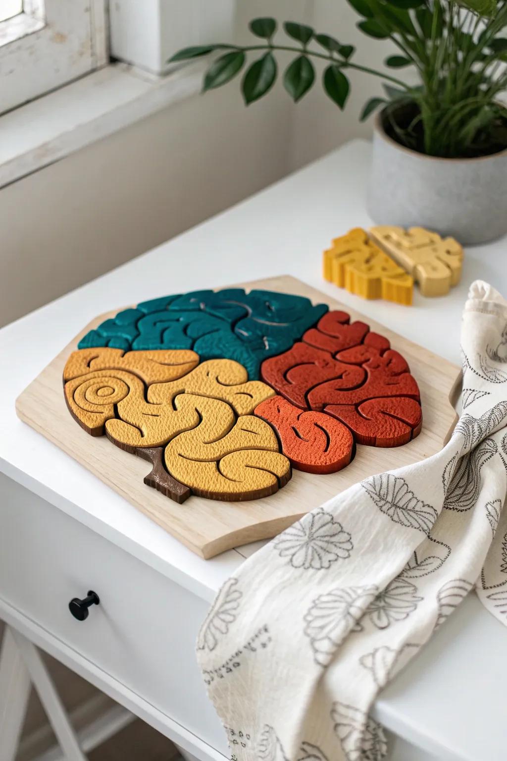 Unlock the secrets of the mind with this stunning brain puzzle - where craftsmanship meets curiosity.