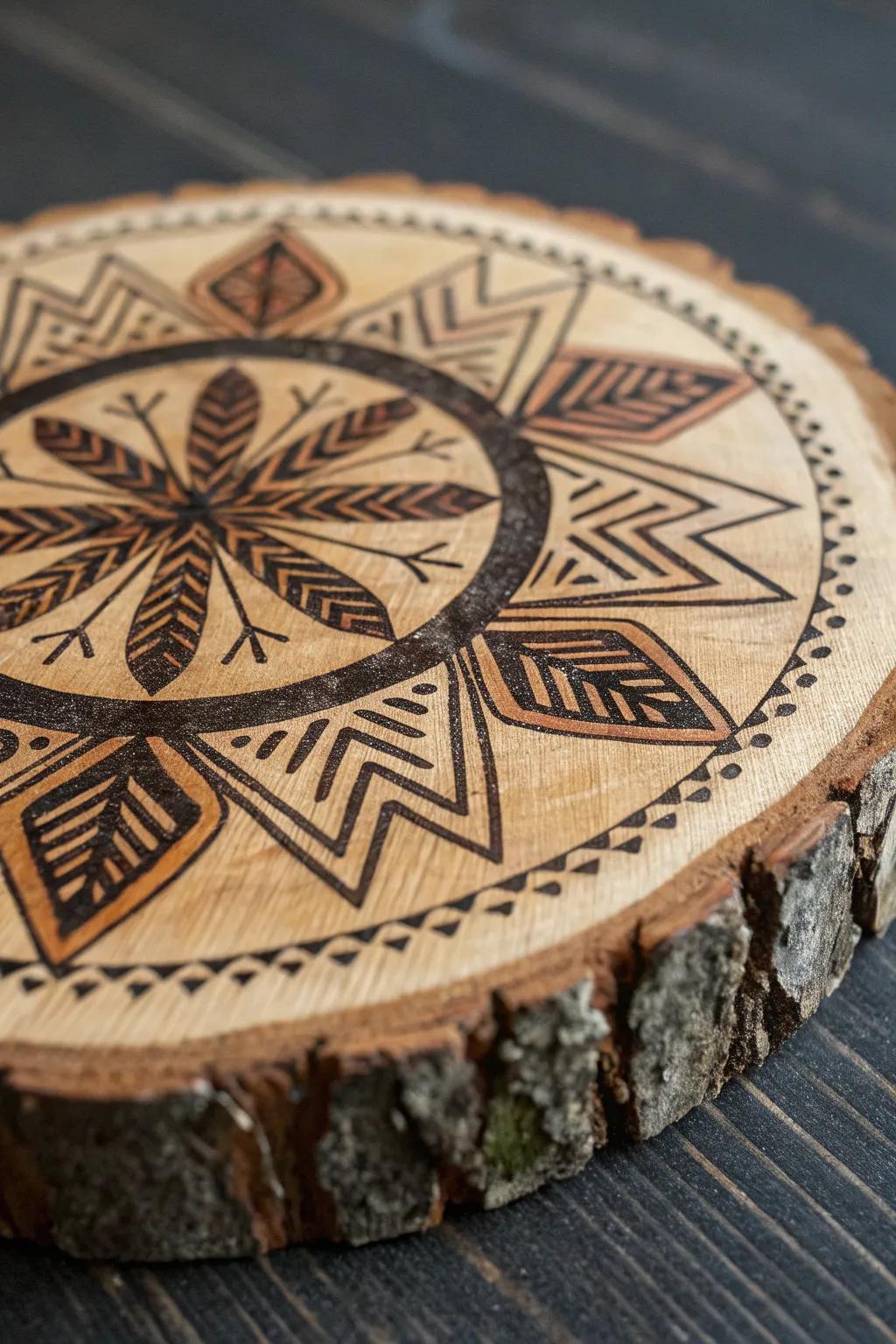 Elevate your coffee gatherings with the artisanal allure of burnt wood coasters.