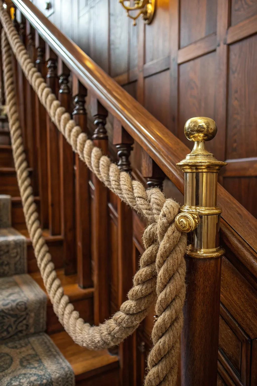 Elevate your space with the timeless charm of handcrafted rope railings.
