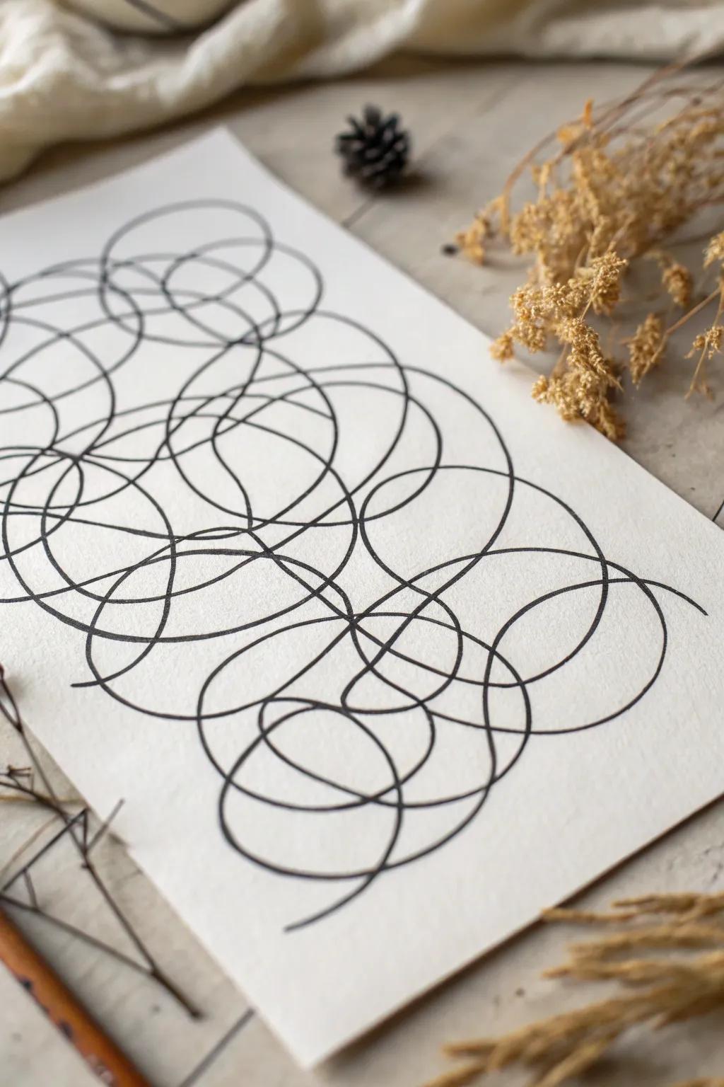 Unravel the beauty of entangled lines and let your creativity flow in intricate patterns.