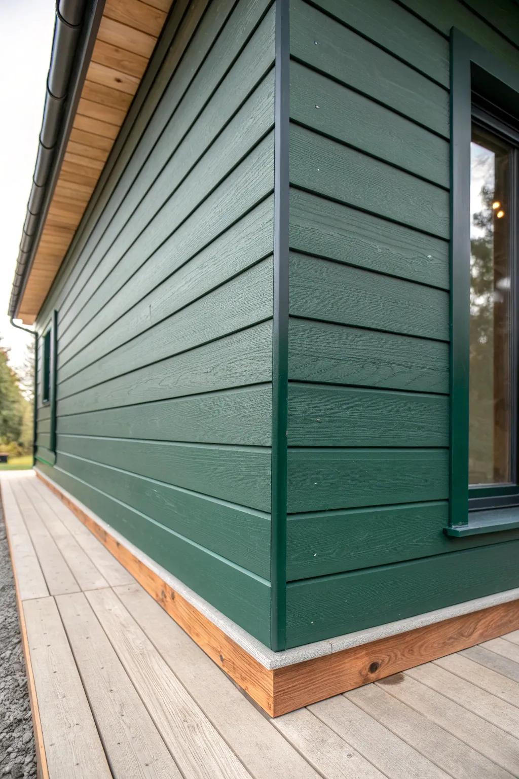Smooth shiplap cladding with crisp reveals turns a small entry bump-out into a bold feature.