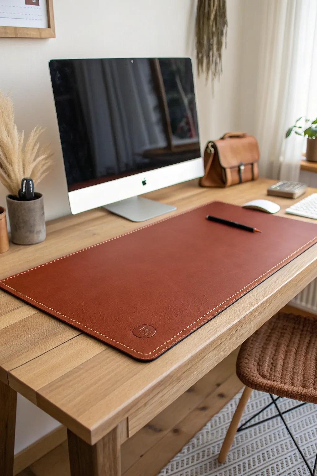 One oversized desk mat instantly anchors your gaming setup with bold, cozy cohesion.