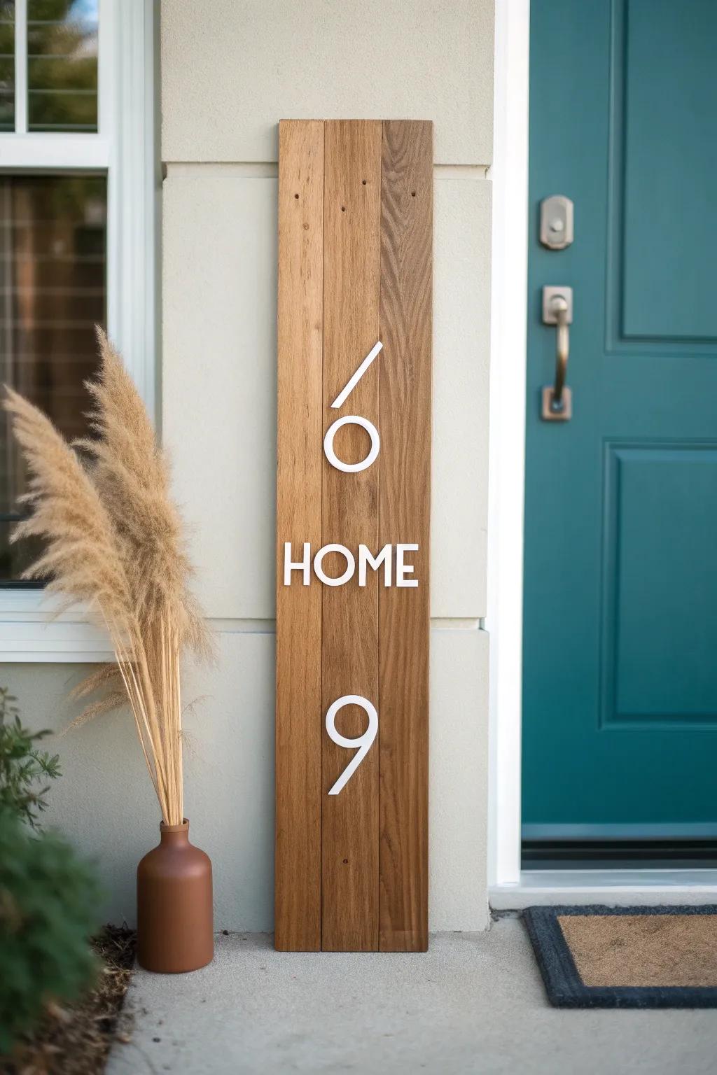 A weather-sealed wooden address sign that’s practical, personal, and proudly “home”.