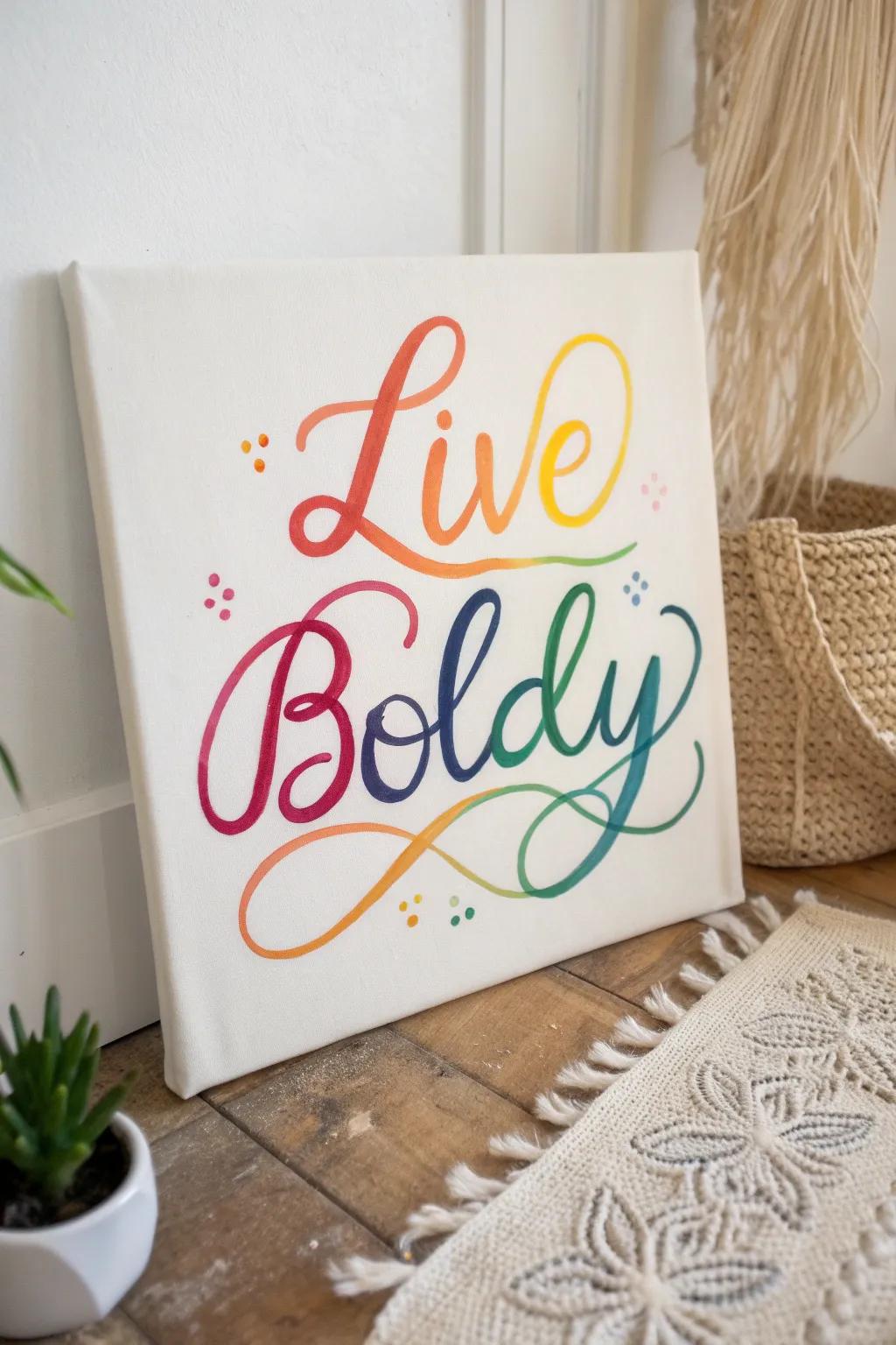 Elevate your space with the art of words—live boldly and beautifully.