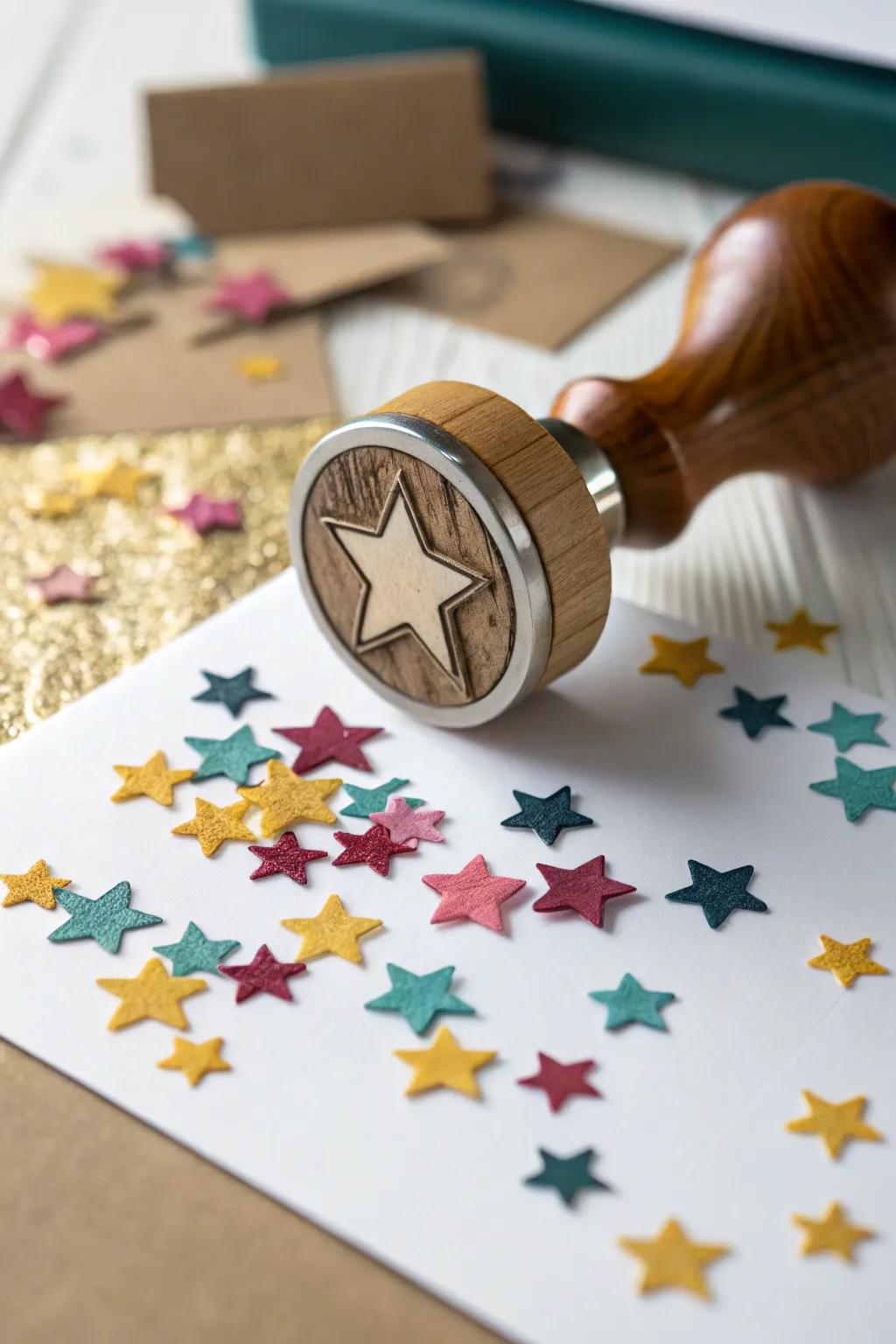 Craft your celebrations with handmade star confetti for a touch of personalized elegance.