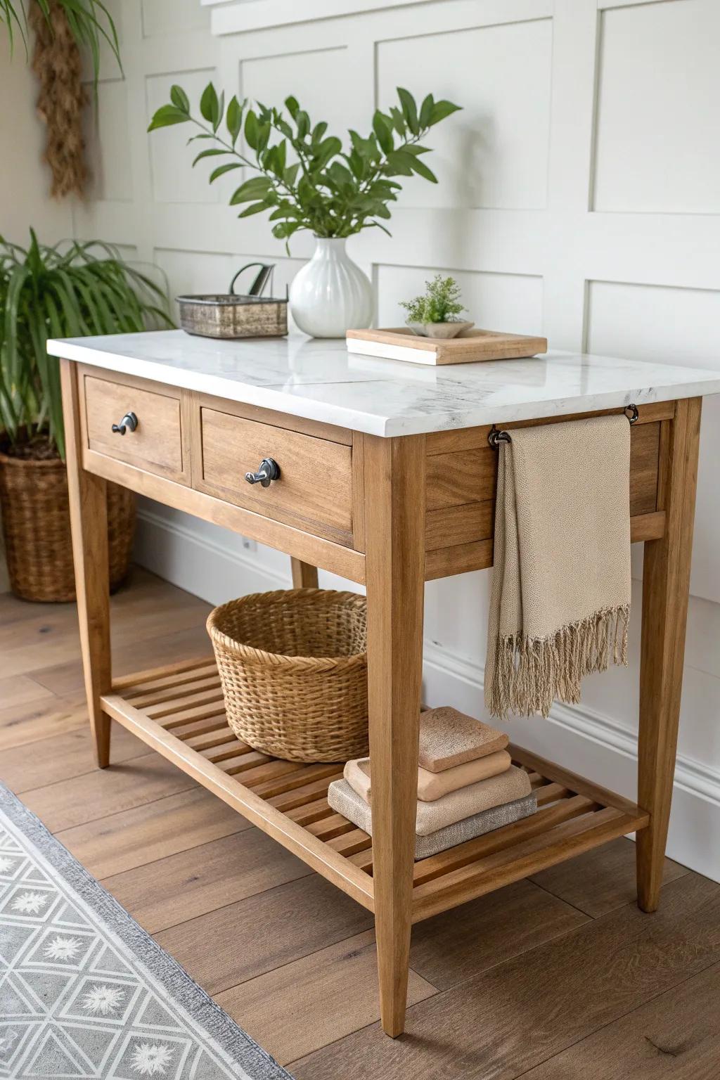 Transform your space with a chic kitchen island crafted from an old desk—perfect for adding style and storage to any kitchen!