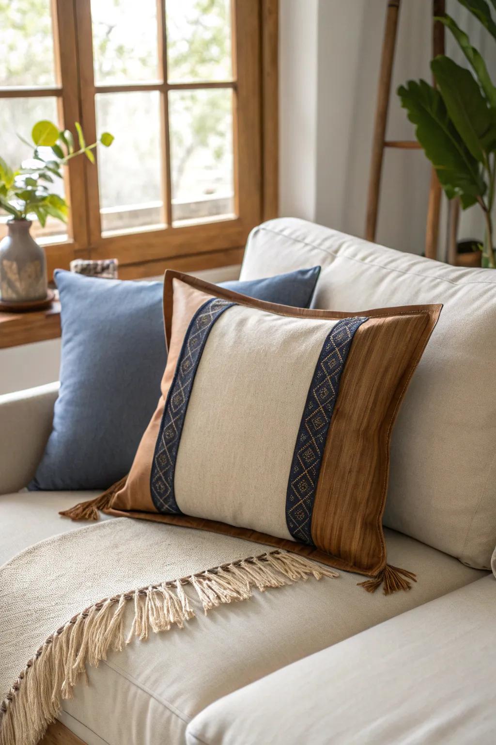 Cream and taupe basics with one deep navy accent—classic, cozy, and richly traditional.