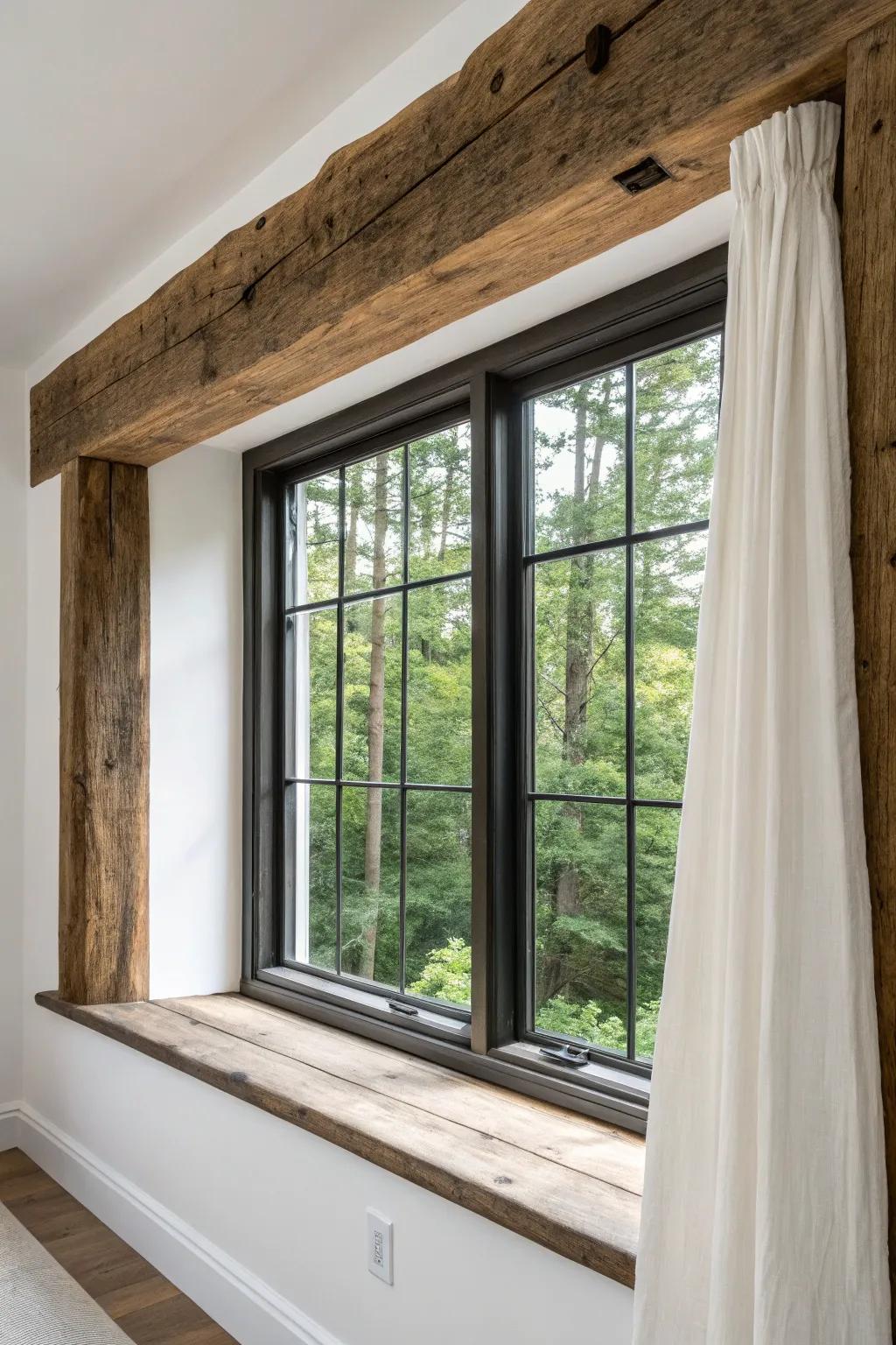 Wrap your window in rustic wall beams for a warm, lodge-meets-Scandi casing upgrade.