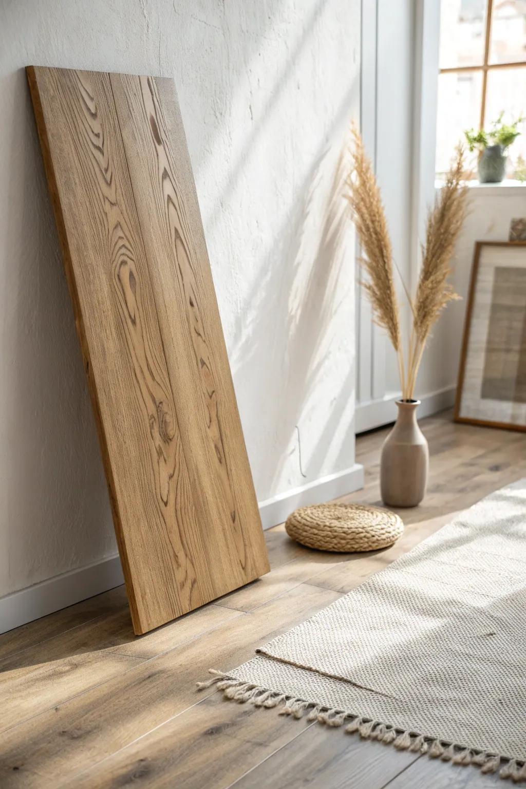 Wide-plank oak brings a calm, high-end living room feel with fewer seams and cleaner lines.