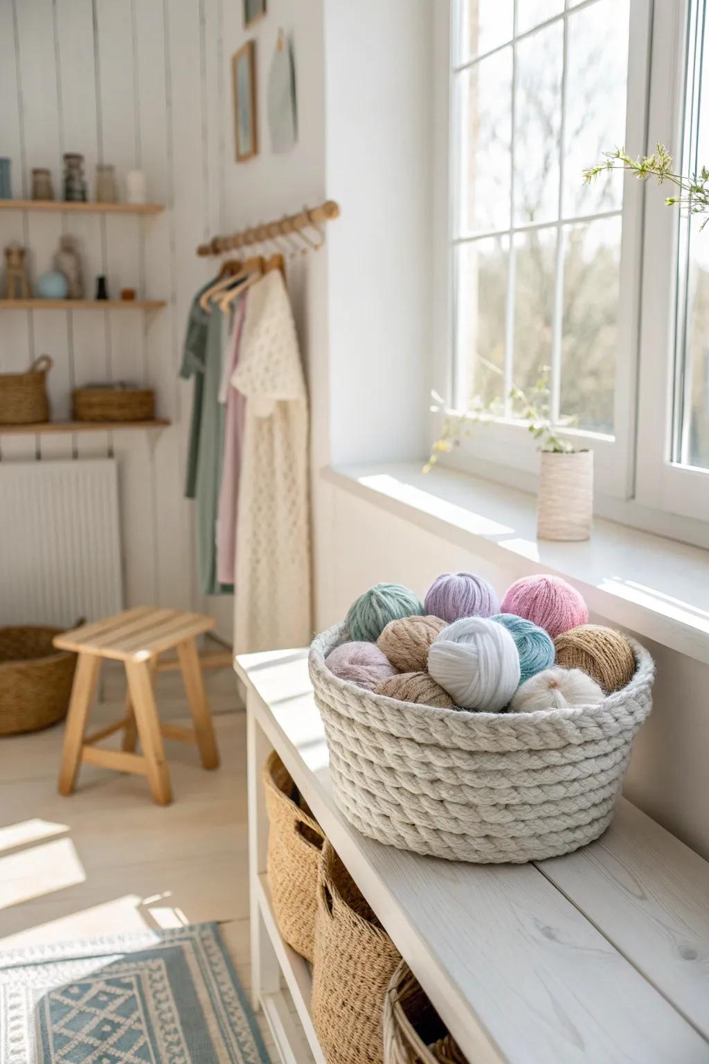 Illuminate your creativity with an organized craft space that bounces light beautifully.