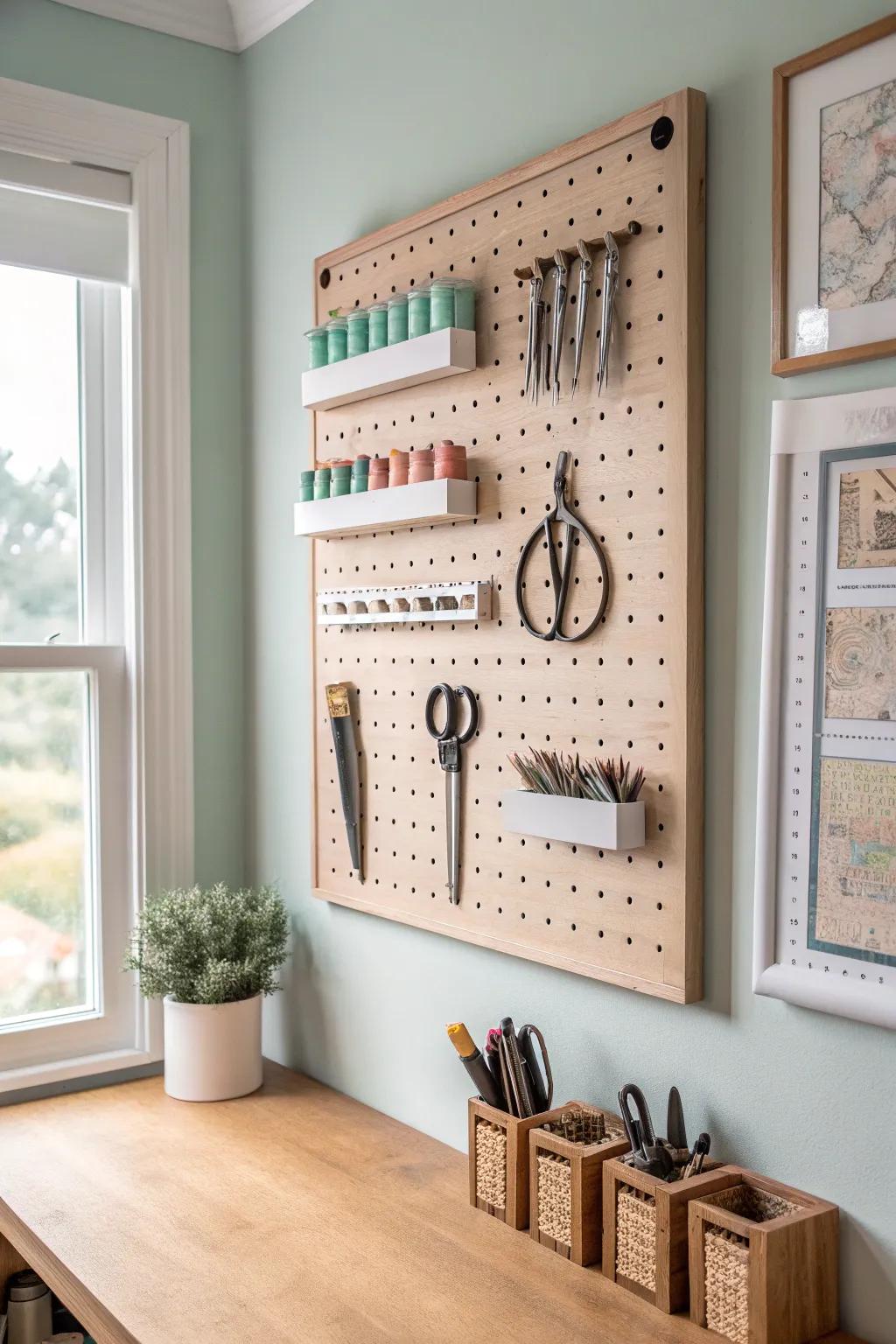 Transform your craft space with minimalist charm and effortless organization.
