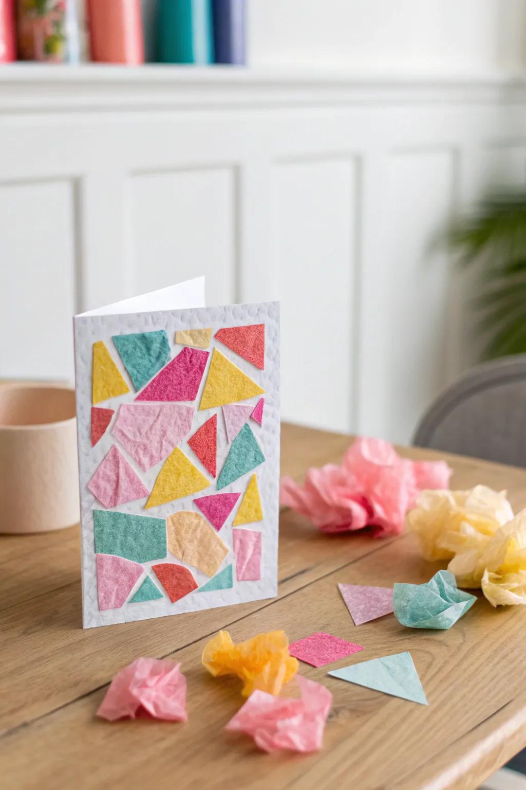 Tiny hands, big creativity: A toddler's colorful greeting card masterpiece.