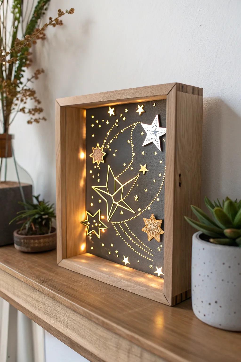 Illuminate your space with handmade celestial charm. ✨ #StarryNight #DIYNightLight #ScandiBoho