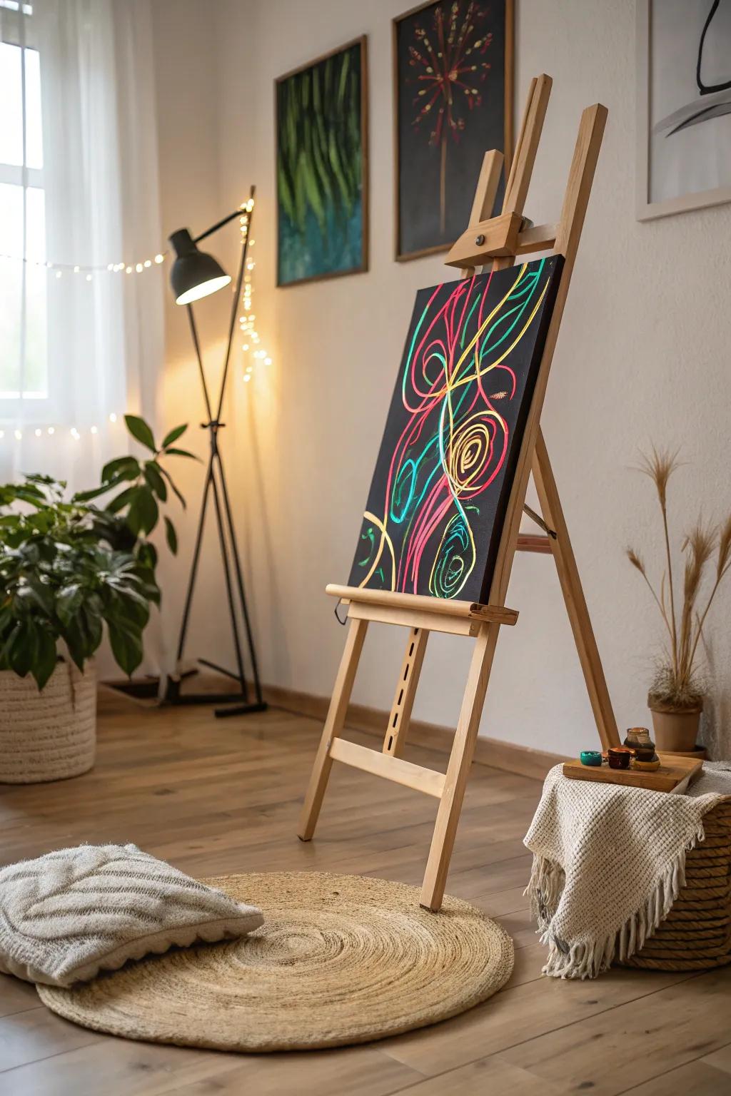 Unleash your creativity with glowing art – where simplicity meets vibrant expression.