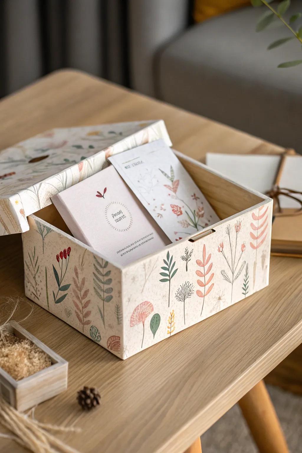 Capture memories in style with a handcrafted keepsake box, where simplicity meets heartfelt artistry.