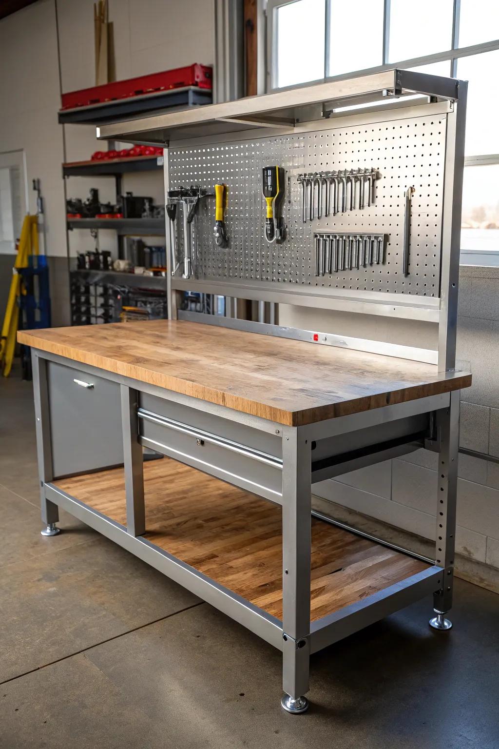 Unleash your creativity with a customizable workbench that's as unique as your projects. #DIY #WorkshopInspiration
