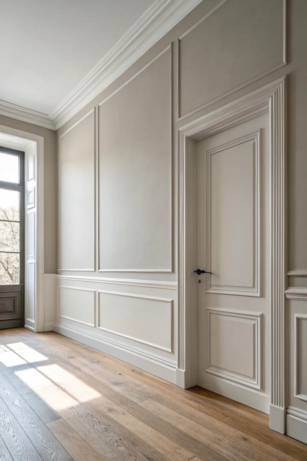 Wall-matching trim blends in beautifully for a calm, modern room that feels bigger and cleaner.