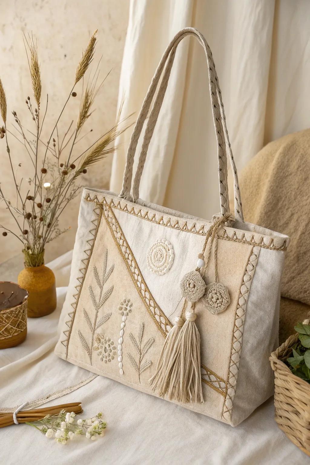 Celebrate Passover with a touch of handcrafted elegance: A minimalist Afikomen bag that blends simplicity with Boho charm.