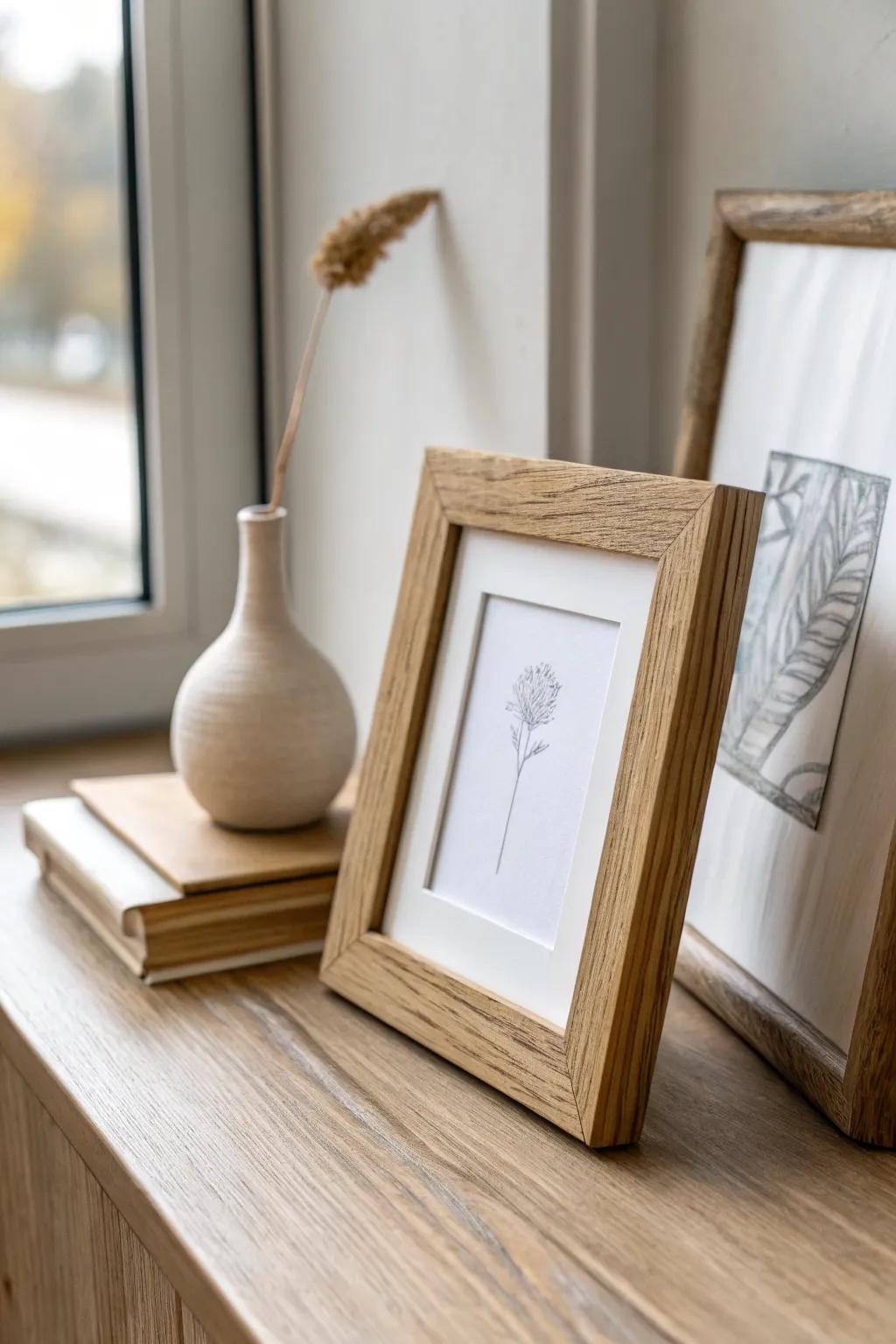 Matching mats make mismatched thrifted frames feel calm, cohesive, and beautifully intentional.