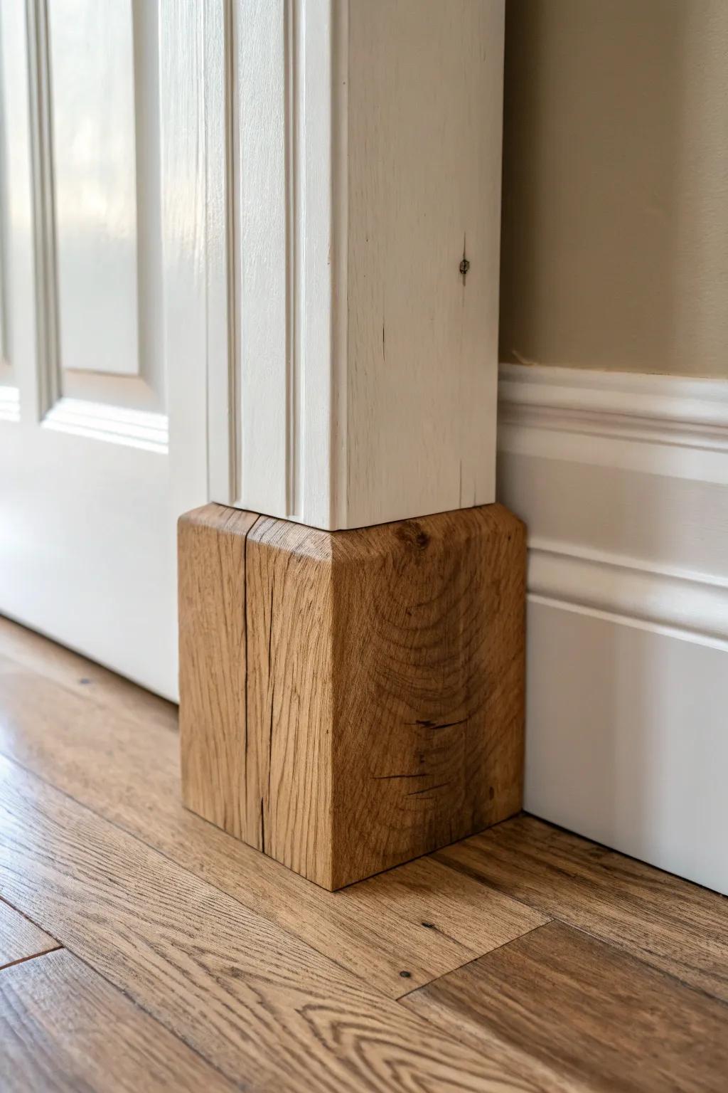 Add a rustic plinth block for an instant old-house look and a cleaner, easier trim finish.