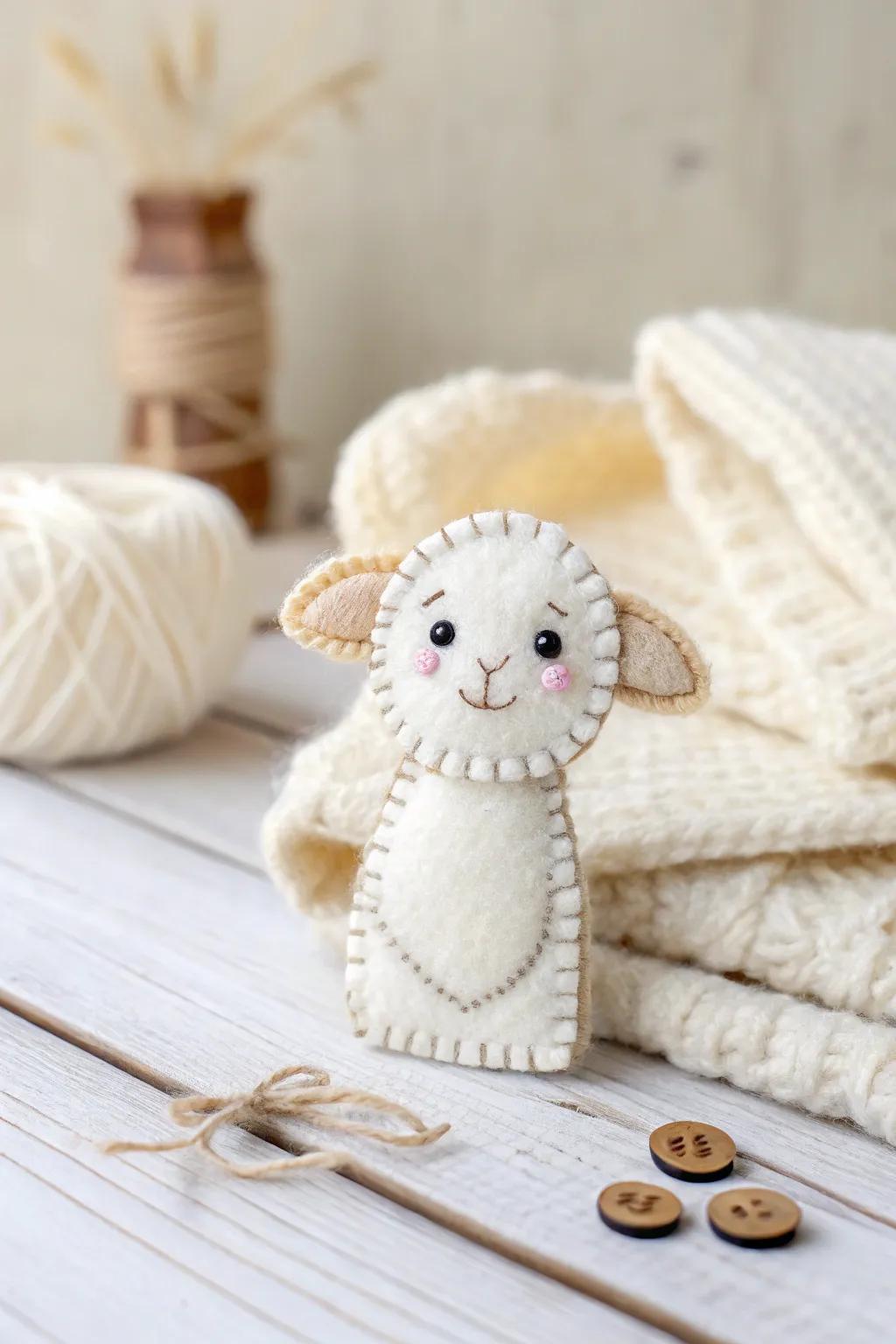 Bring stories to life with these charming felt sheep finger puppets, perfect for imaginative play.