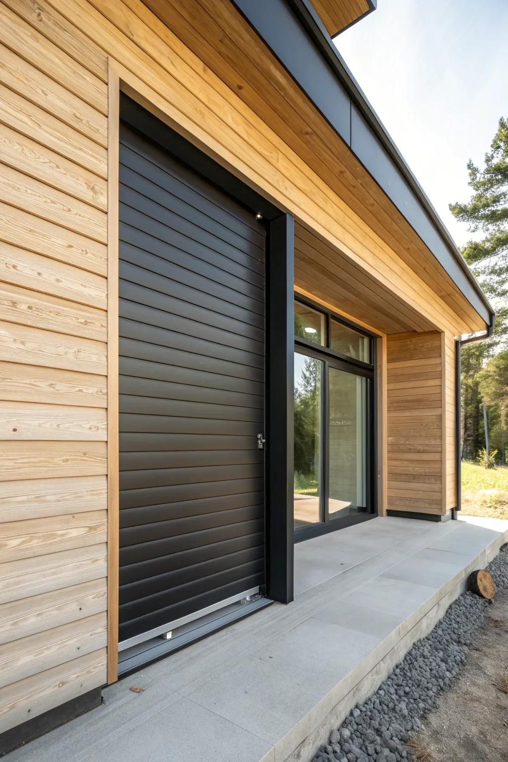 Oversized roll-up doors make moving benches, bikes, and cabinets effortless in a shouse shop.
