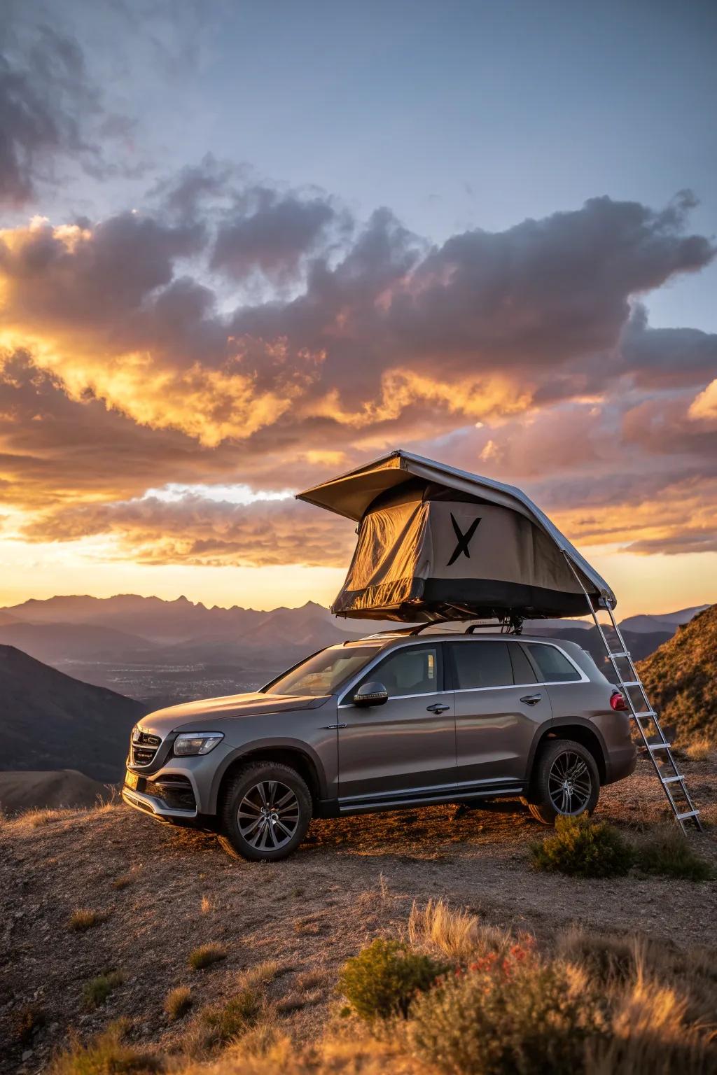Elevate your camping game with a rooftop tent adventure. Experience the thrill of the open road and the comfort of home, all atop your SUV.