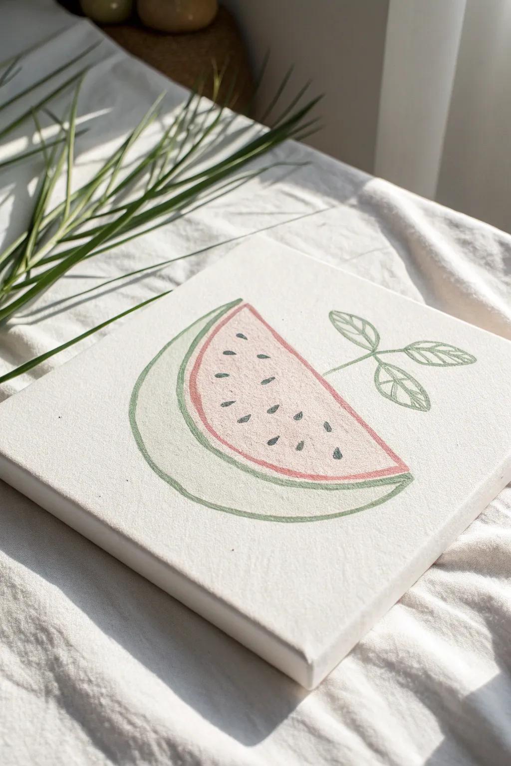 Discover the beauty in simplicity with this chic minimalist watermelon design.