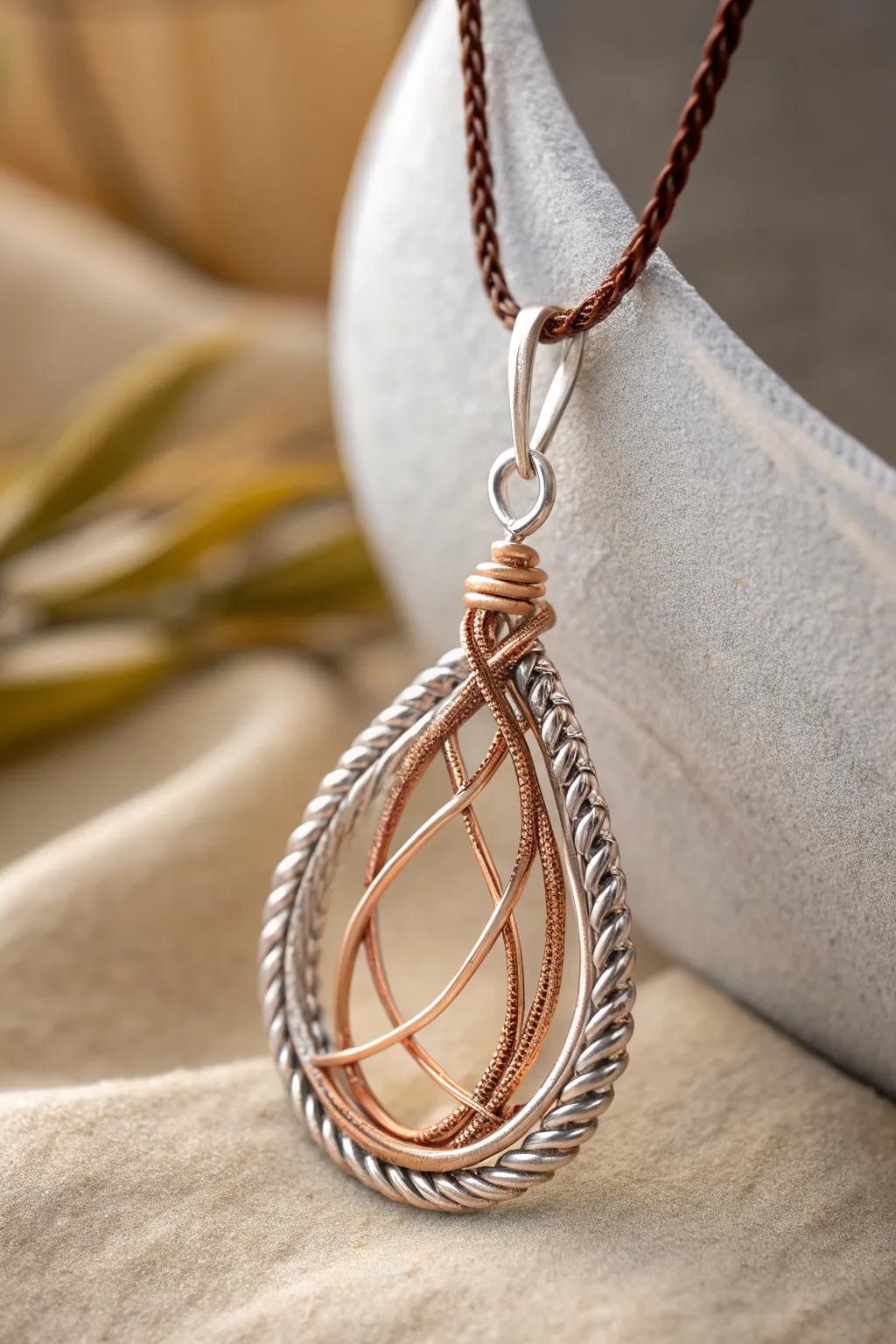 Embrace the elegance of copper and silver in perfect harmony.