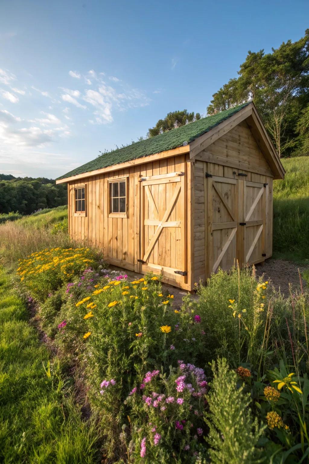 Elevate your shed design with a sustainable and stylish green roof, merging craftsmanship with nature.