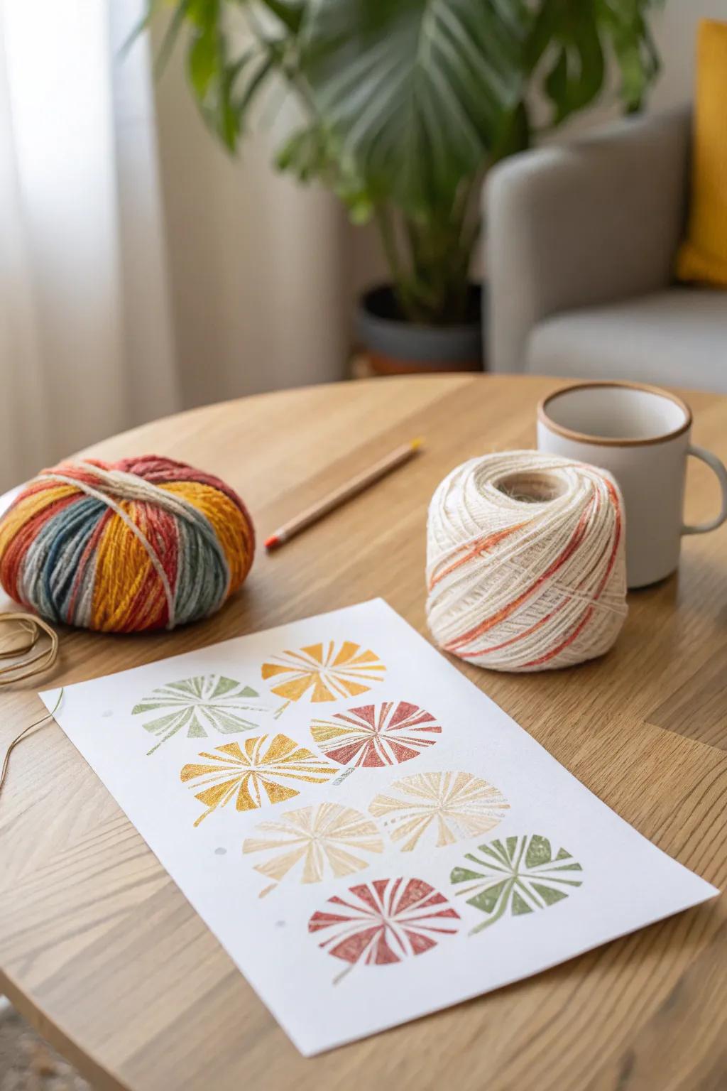 Unleash your toddler's creativity with the simplicity and beauty of yarn stamping!