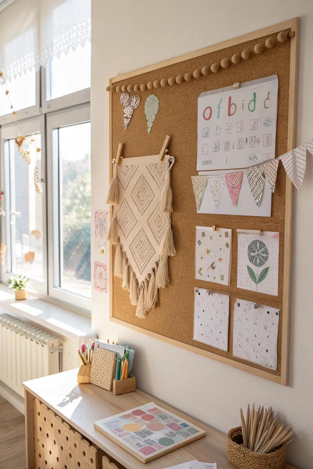 Elevate your classroom with a themed bulletin board that celebrates creativity and collaboration.